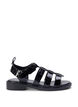 Wide fit - Sandal i shiny croco læder, Black, Packshot image number 0