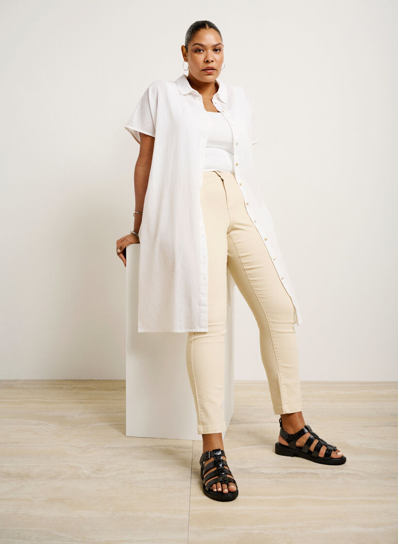 Wide fit - Sandal i shiny croco læder, Black, Image image number 0