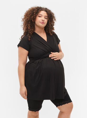 Kortærmet graviditets bluse, Black, Model image number 0