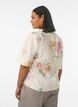 Blomstret bluse med fl&aelig;sekrave og 1/2 &aelig;rmer, Beige, Model image number 2