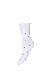 Bomuldsstr&oslash;mper med motiver, Hvid