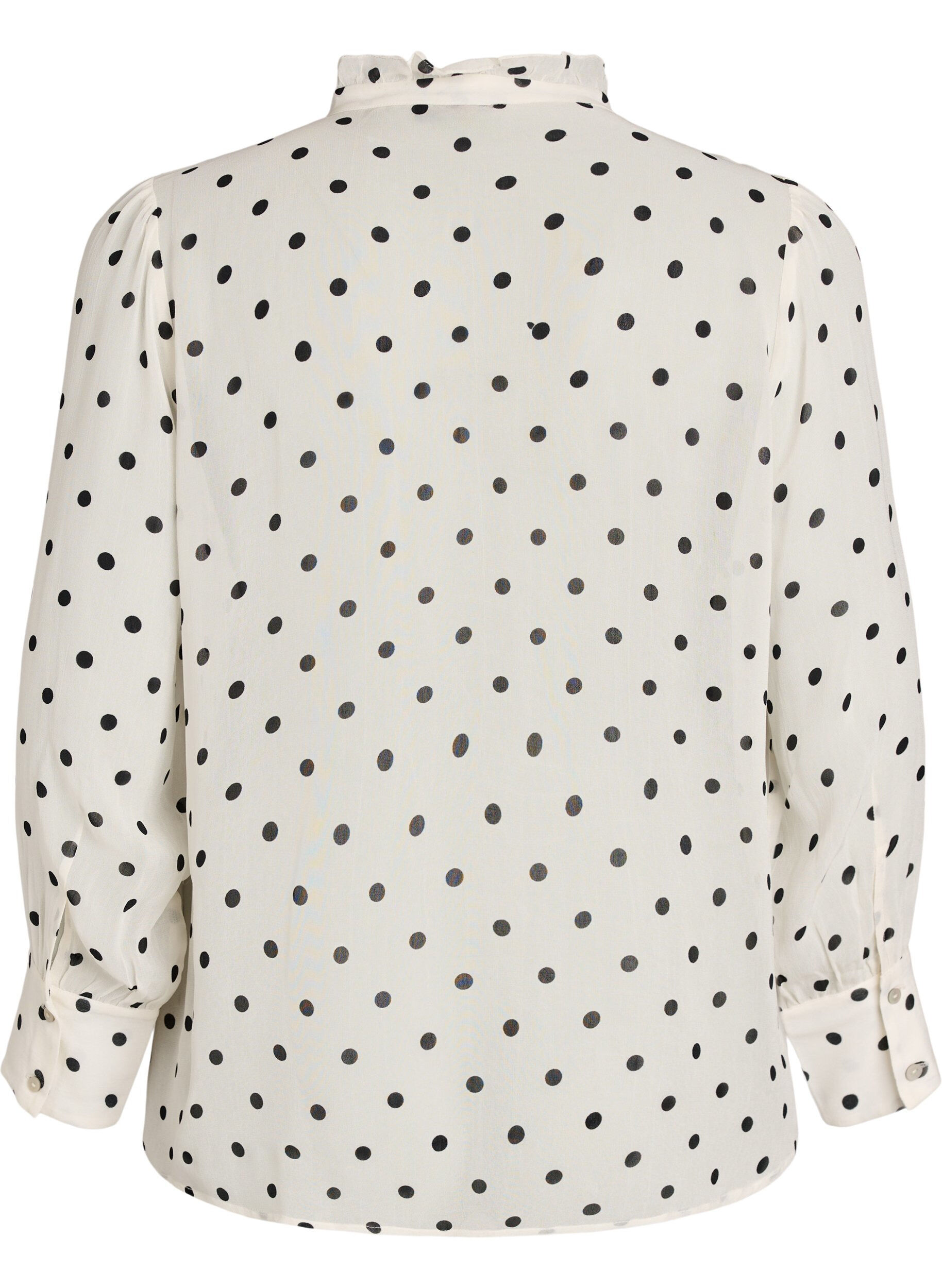 ZizziSkjortebluse i viskose med fl&aelig;sekrave, Hvid, Packshot image number 1