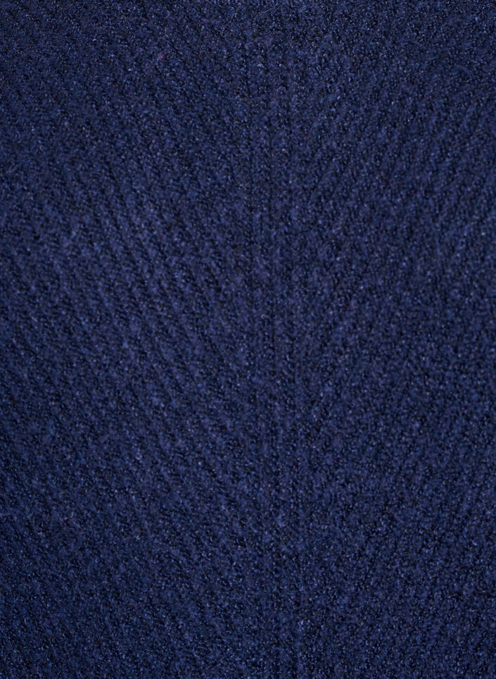Strikbluse med diagonalt m&oslash;nster og raglan&aelig;rmer, Bl&aring;, Packshot image number 2