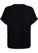 L&oslash;s bluse med korte &aelig;rmer, Sort, Packshot image number 1