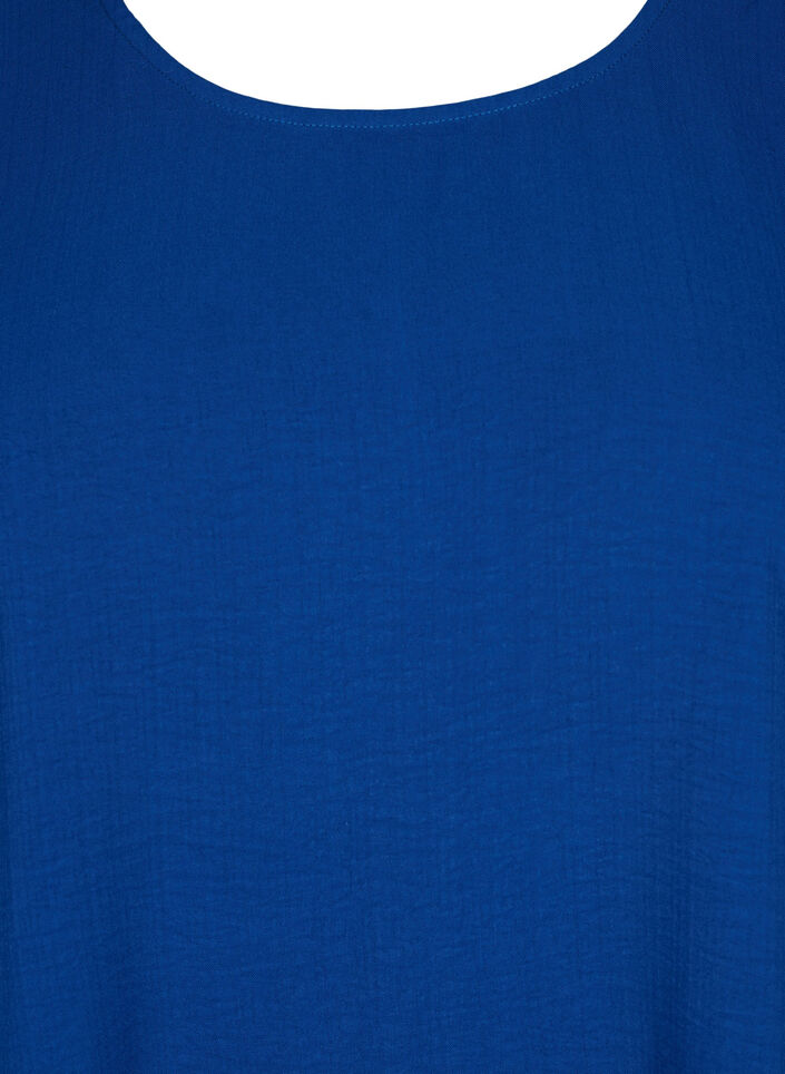 Kortærmet bluse med sløjfe bagpå, Estate Blue, Packshot image number 2