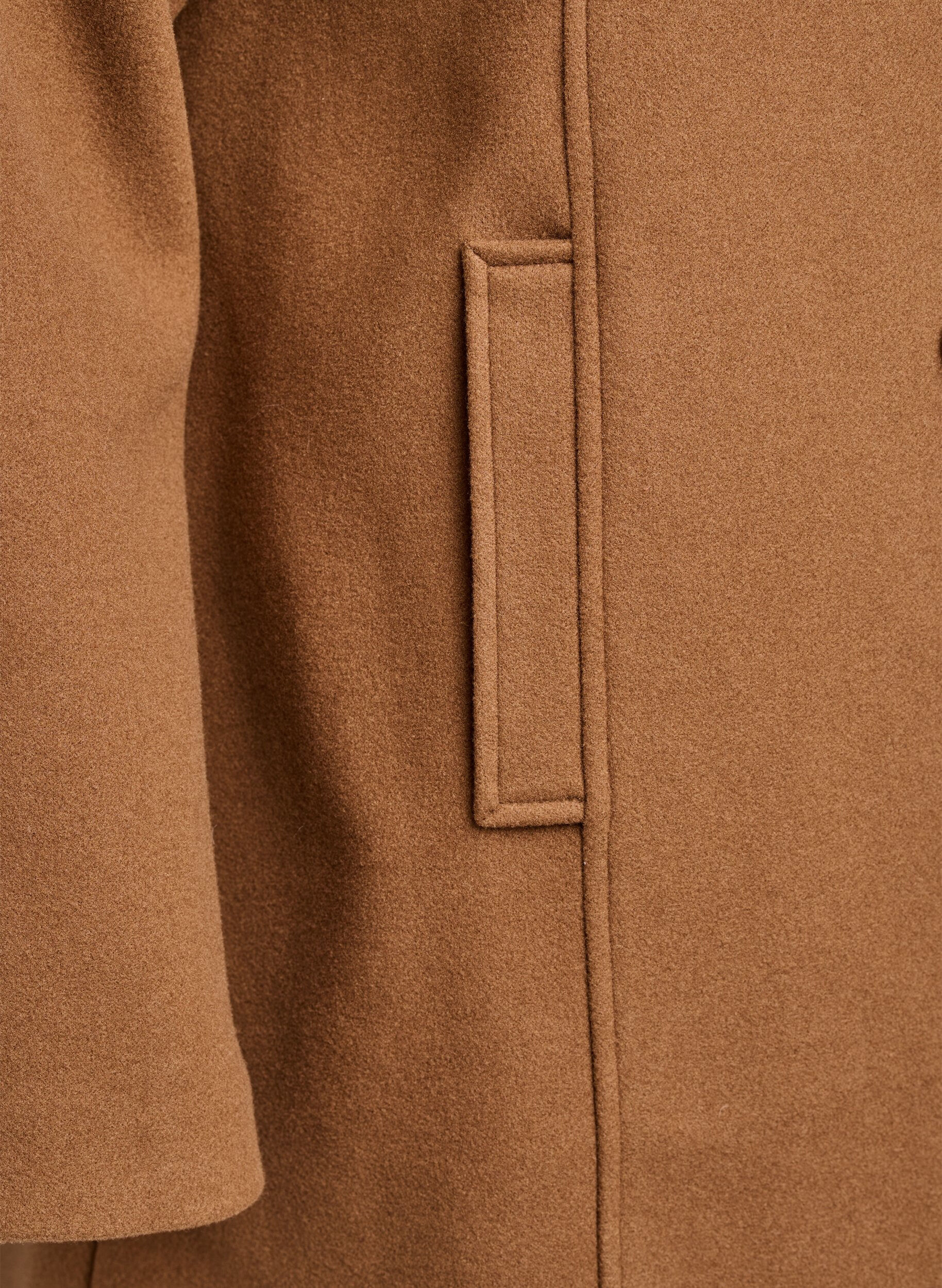 ZizziKort frakke med A-facon, Brun, Packshot image number 3