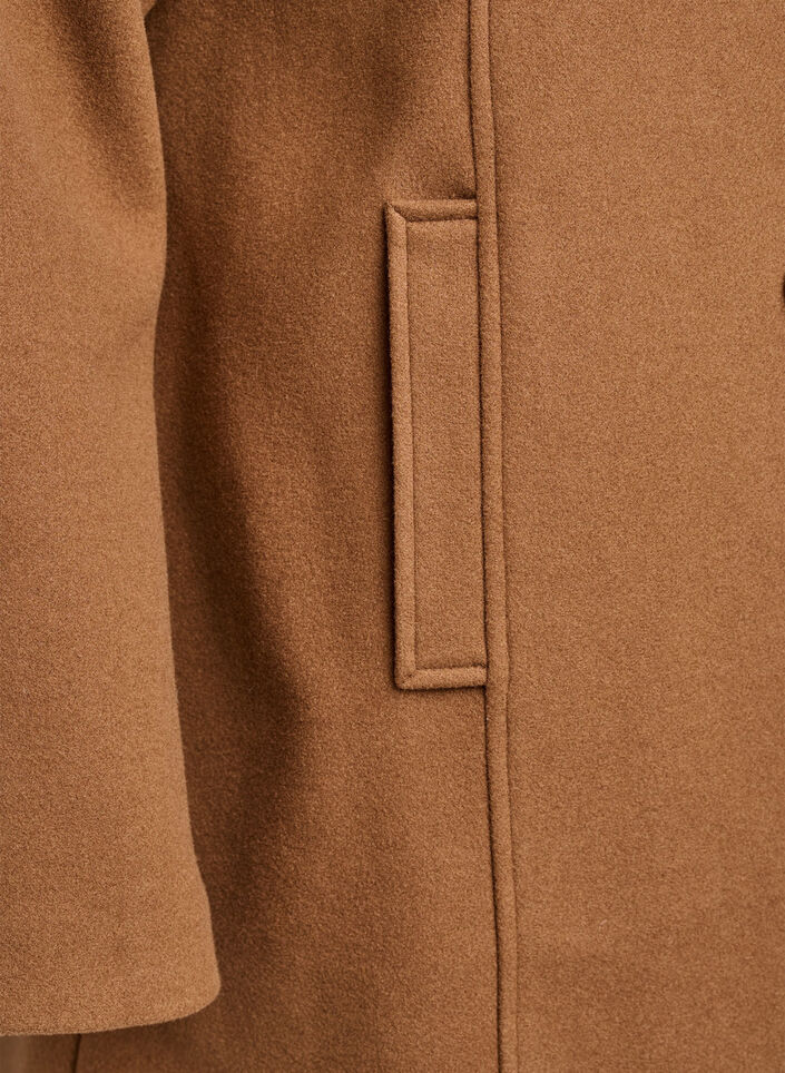 Kort frakke med A-facon, Brun, Packshot image number 3