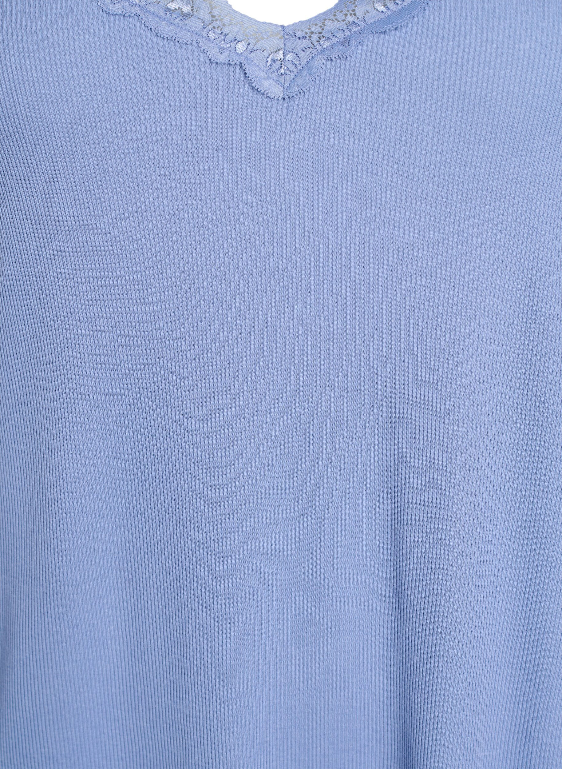 Zizzi Natkjole med blondekant, Bl&aring;, Packshot image number 2