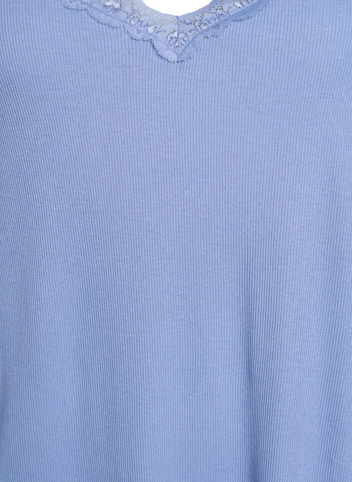 Natkjole med blondekant, Bl&aring;, Packshot image number 2