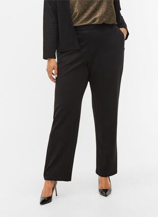 Klassiske bukser med vidde, Black, Model image number 2