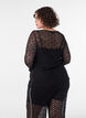 Transparent blondebluse med lange &aelig;rmer, Sort, Model image number 2