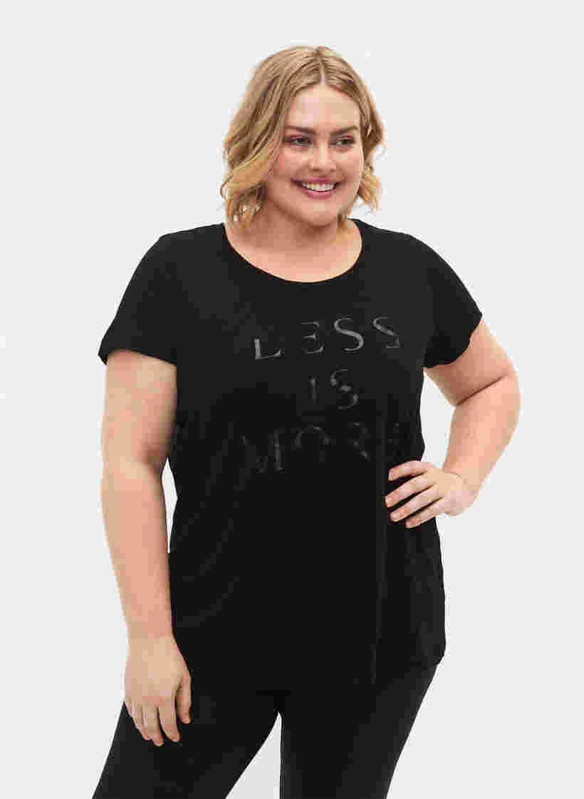 Trænings t-shirt med print, Black w.Less Is More, Model image number 0
