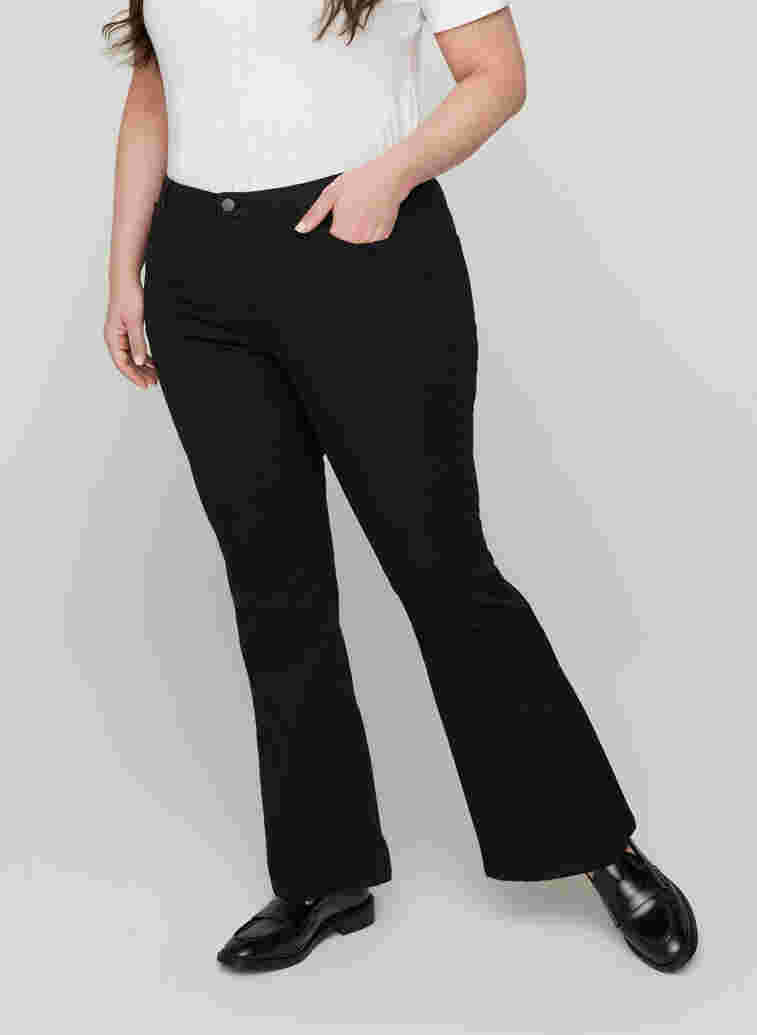Ellen bootcut jeans med høj talje, Black, Model image number 2