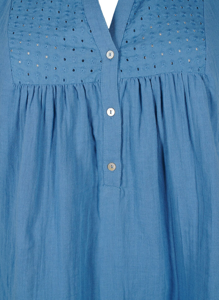 Tunika i bomuld med broderi anglaise, Riverside, Packshot image number 2