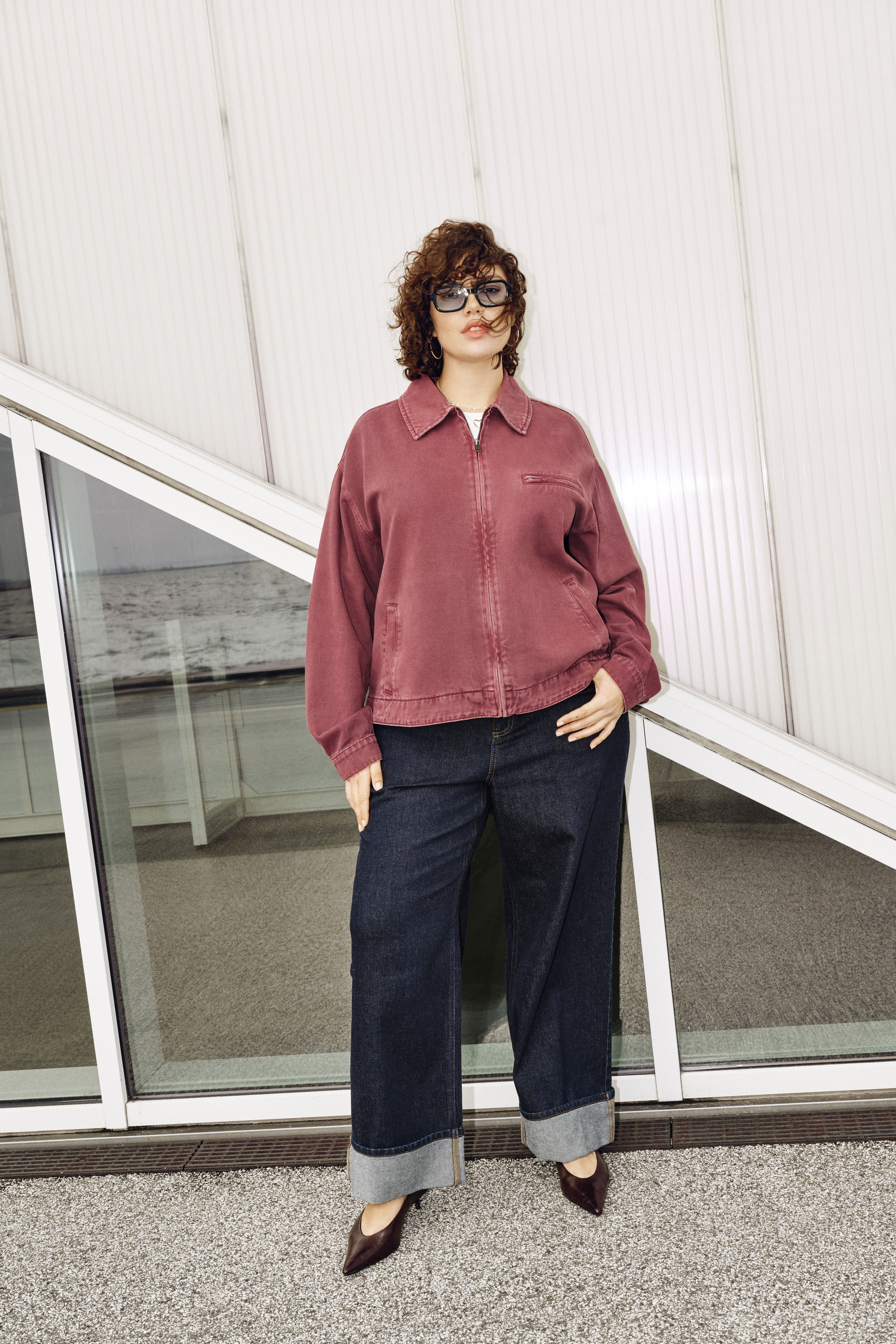 Zizzi Farvet denimjakke, , Model