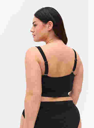 One-shoulder bikini top , Black, Model image number 1