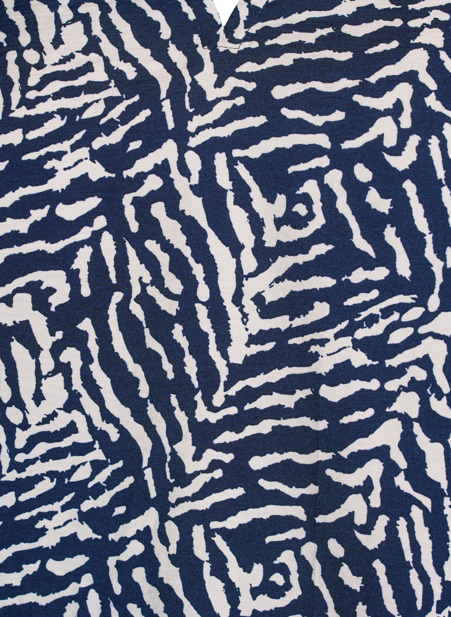 Zizzi Bluse med korte &aelig;rmer og fl&aelig;sekant, Bl&aring;, Packshot image number 2