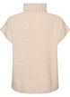 Strikvest med rullekrave og kabelstrik, Beige, Packshot image number 1