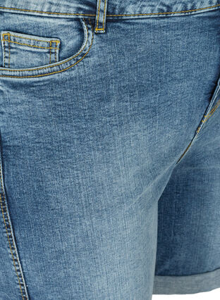 Denim shorts i bomuld, Mid Blue Stone Wash, Packshot image number 2