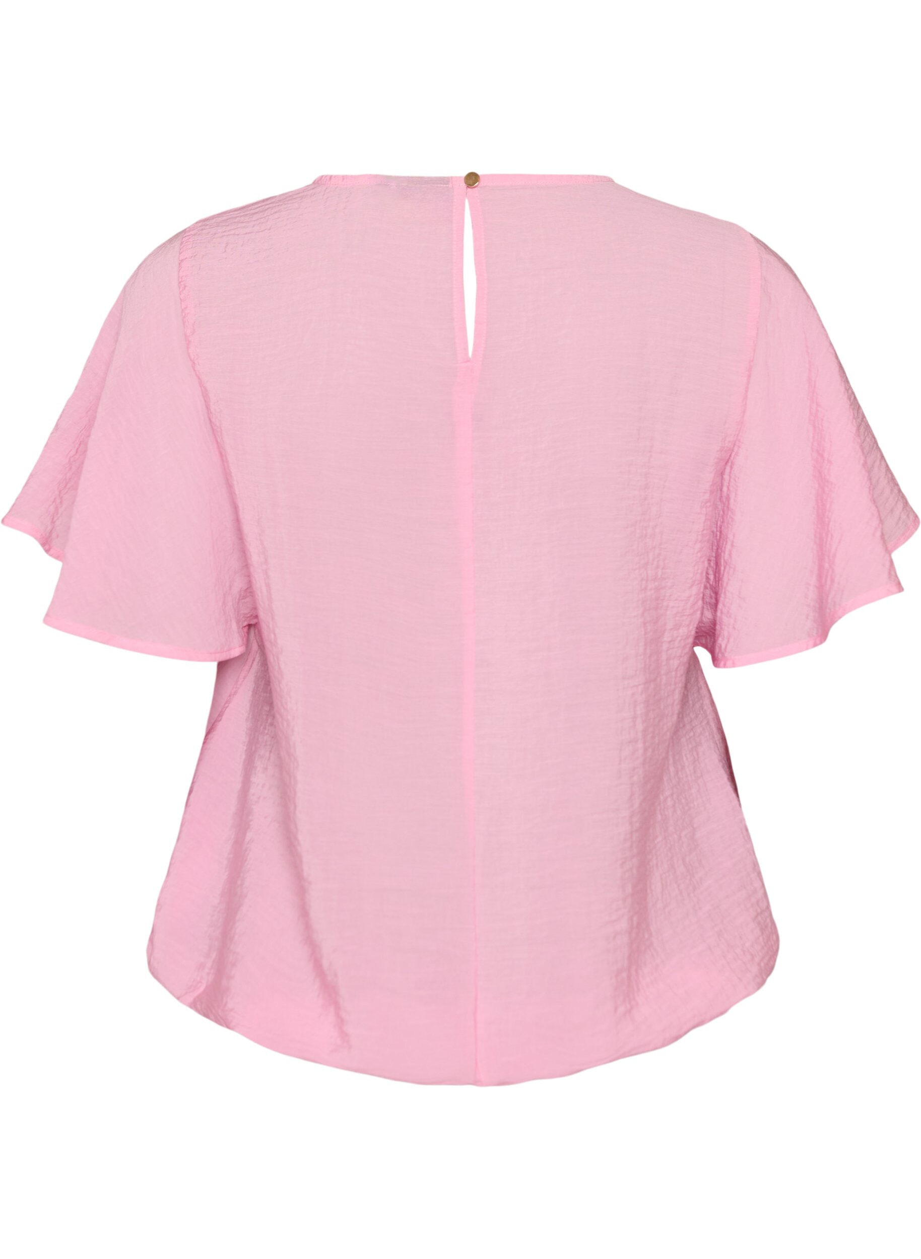 ZizziBluse med ballonform og vinge&aelig;rmer, Lyser&oslash;d, Packshot image number 1