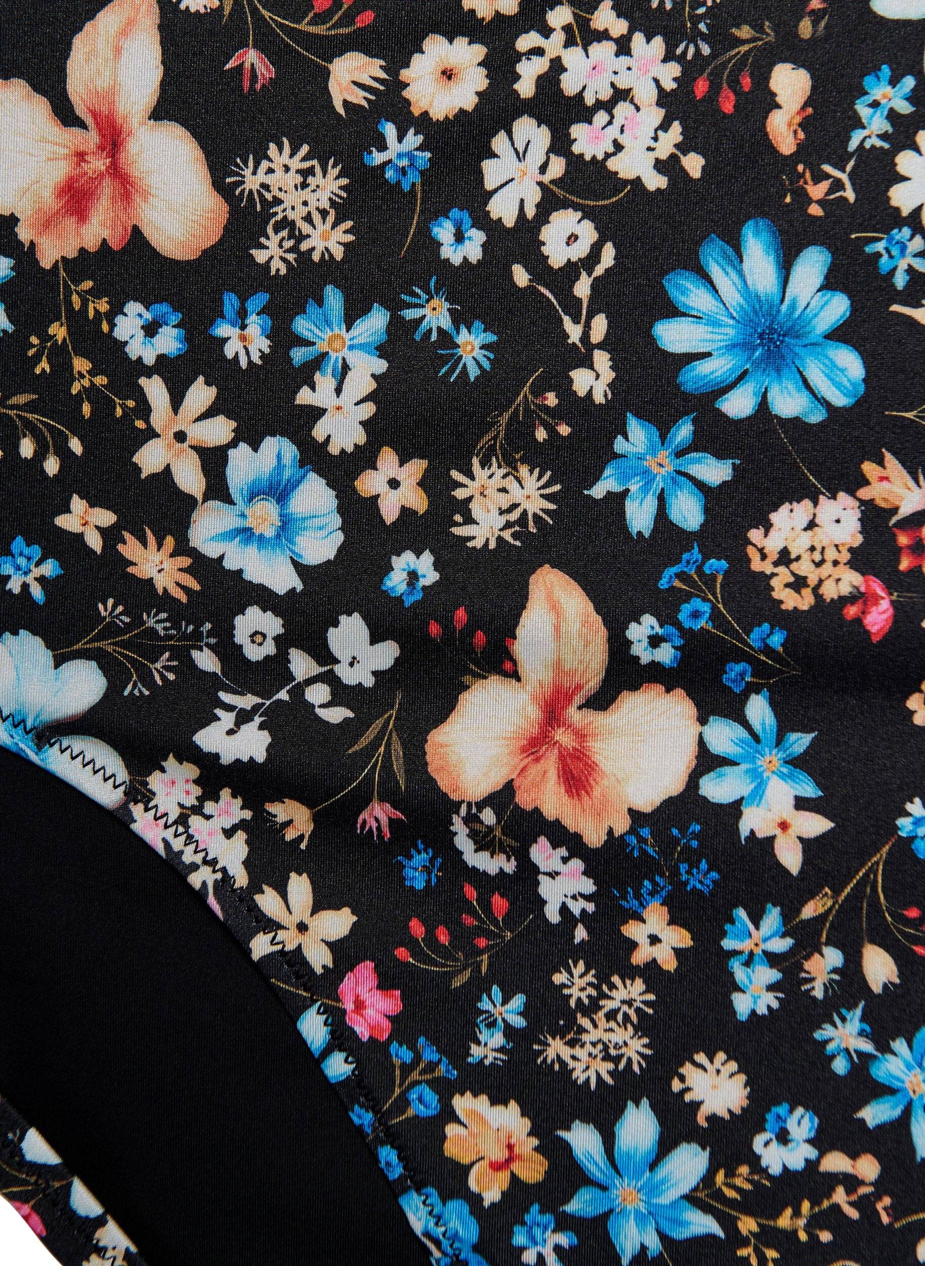 Zizzi Blomstret bikiniunderdel med h&oslash;j talje, Bl&aring;, Packshot image number 2