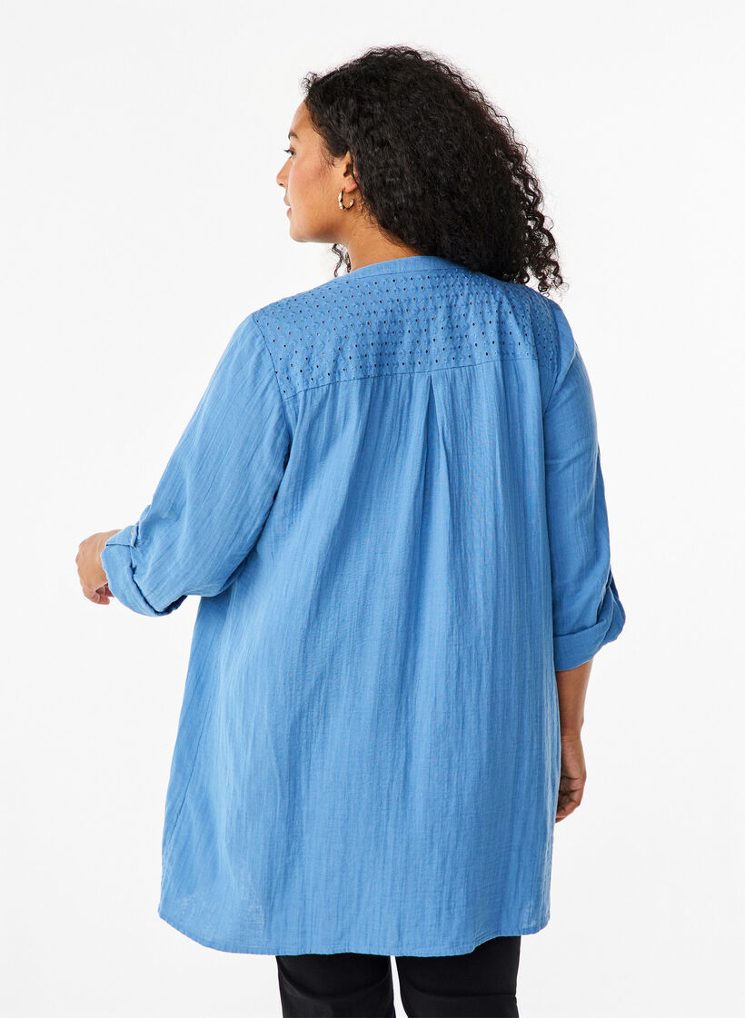 Tunika i bomuld med broderi anglaise, Riverside, Model image number 1