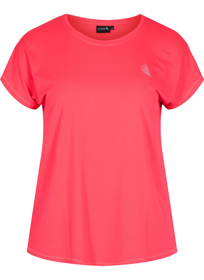 Ensfarvet trænings t-shirt, Diva Pink, Packshot image number 0