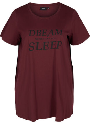 Oversize nat t-shirt i økologisk bomuld, Tawny Port, Packshot image number 0