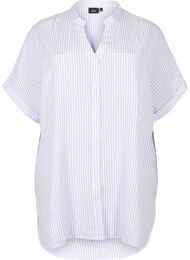 Stribet skjorte med brystlommer, White/LavenderStripe