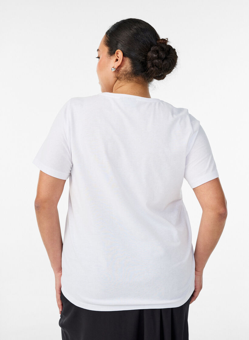 T-shirt med motiv, Hvid, Model image number 2