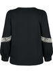 Sweatshirt med perledetaljer, Black, Packshot image number 1