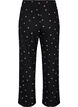 Pyjamasbukser med ribstruktur og blomsterprint, Sort, Packshot image number 1