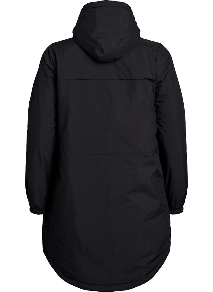 Let vatteret parka med hætte , Sort, Packshot image number 1