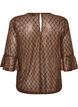 Transparent bluse med pailletter og diamantm&oslash;nster, Brun, Packshot image number 1