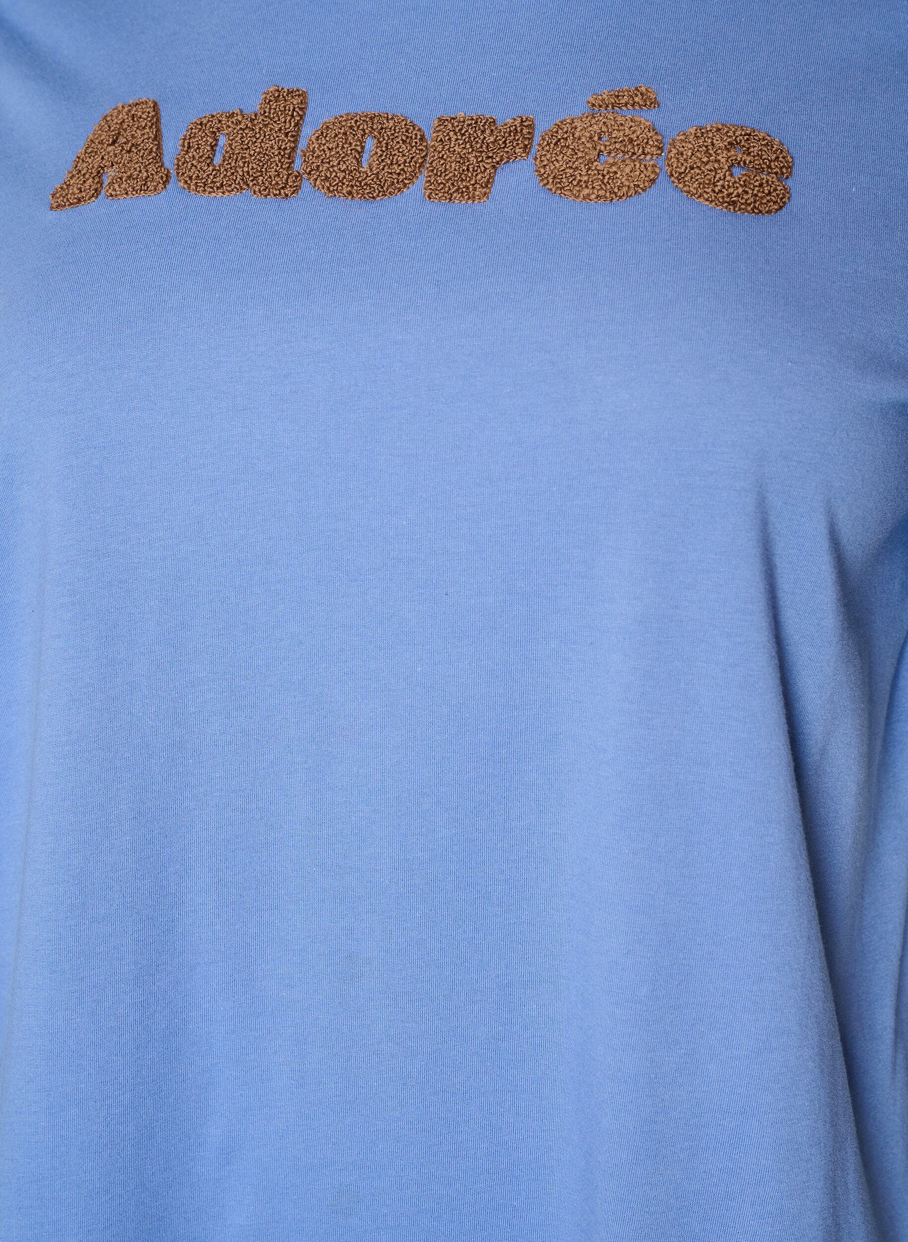 ZizziT-shirt i &oslash;kologisk bomuld med frontmotiv, Bl&aring;, Packshot image number 2