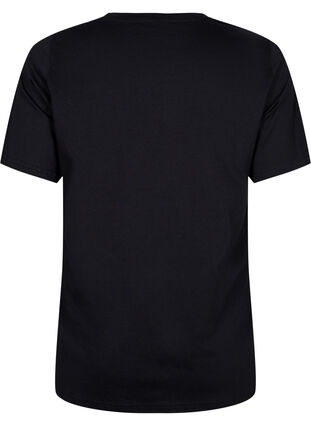 T-shirt med nitter i økologisk bomuld, Black NOW or never, Packshot image number 1