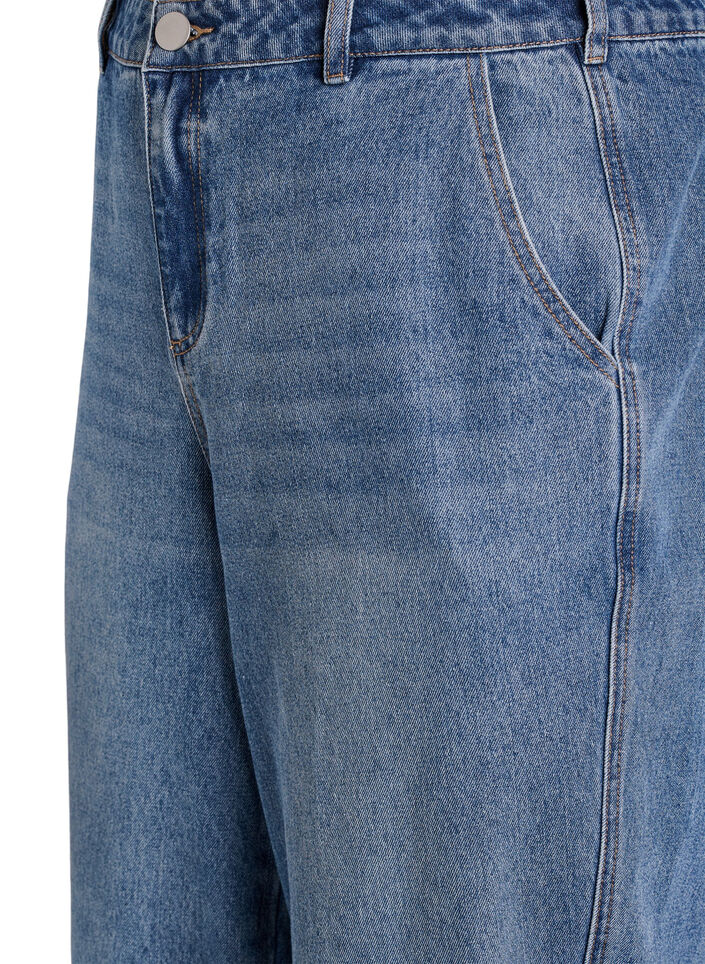 Barrel jeans med h&oslash;j talje, Bl&aring;, Packshot image number 2