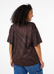 Oversize bluse med mønster, Brun, Model image number 2