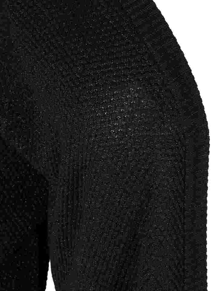 Strikcardigan med glimmer, Black, Packshot image number 2