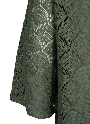 Crochet bluse med 3/4 ærmer, Thyme, Packshot image number 3