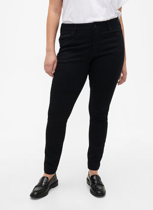 Viona jeans med regulær talje, Black, Model image number 2