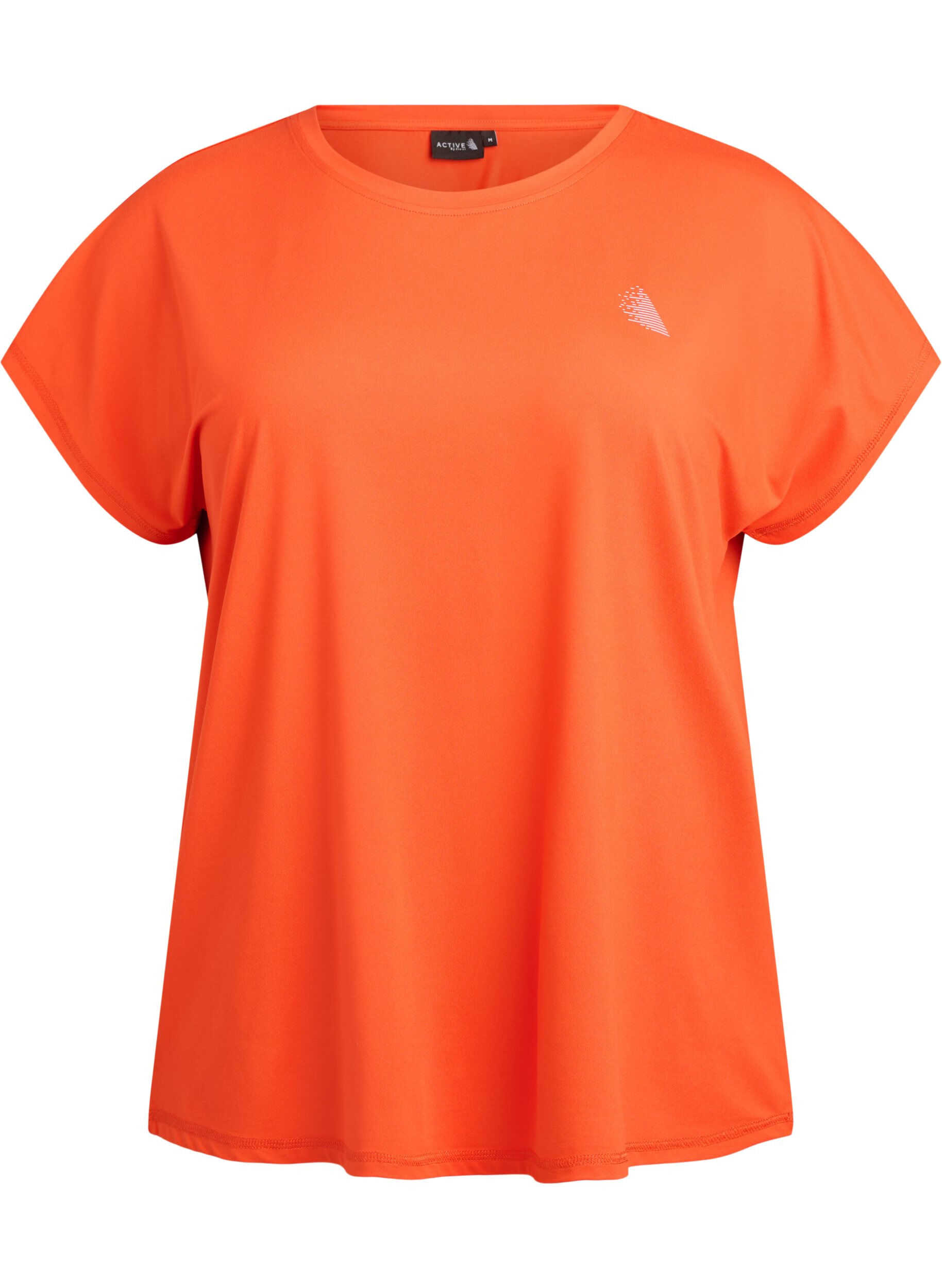 ZizziEnsfarvet tr&aelig;nings t-shirt, Orange, Packshot image number 0