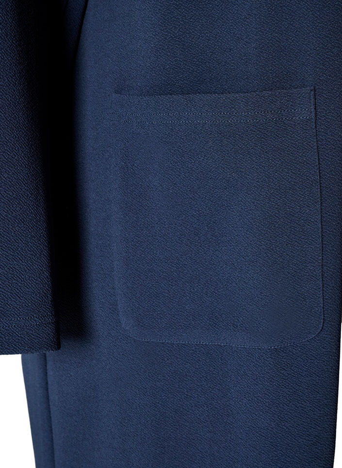 Lang blazer med lommer, Bl&aring;, Packshot image number 3
