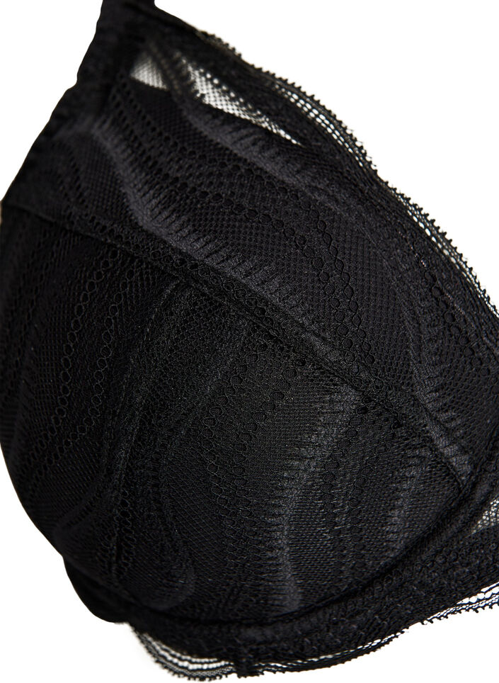 Vatteret bh med blonder, Sort, Packshot image number 2