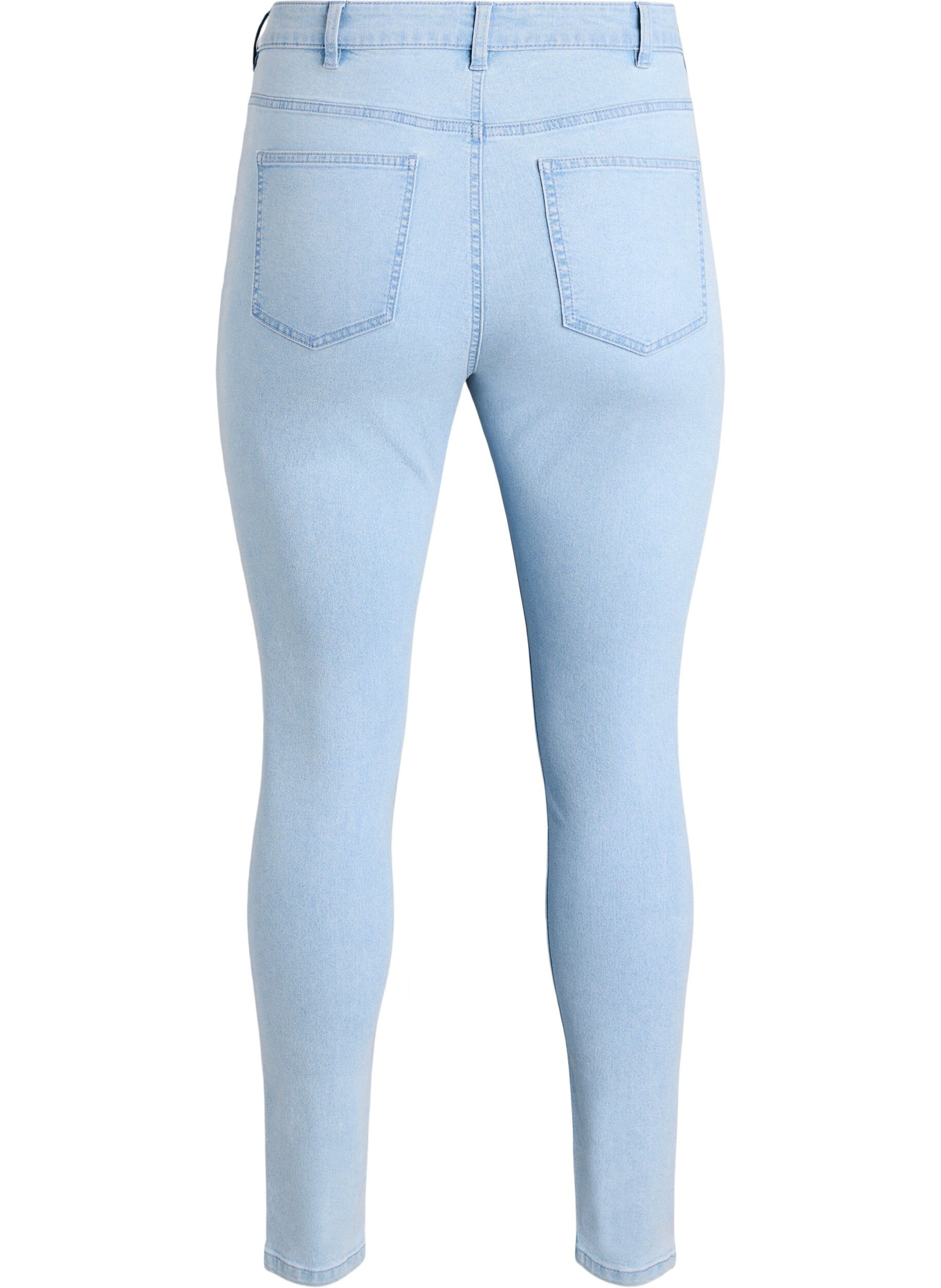 ZizziAmy jeans med h&oslash;j talje og super slim fit, Bl&aring;, Packshot image number 1