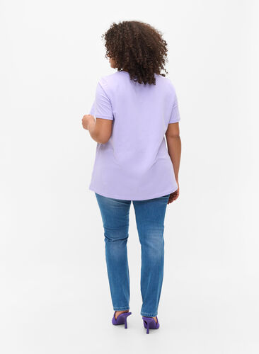 Slim fit Emily jeans med slid , Light blue, Model image number 1