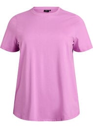 Basis t-shirt i bomuld med rund hals, Lilla