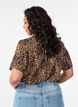 Bluse med korte &aelig;rmer og v-udsk&aelig;ring , Brun, Model image number 2