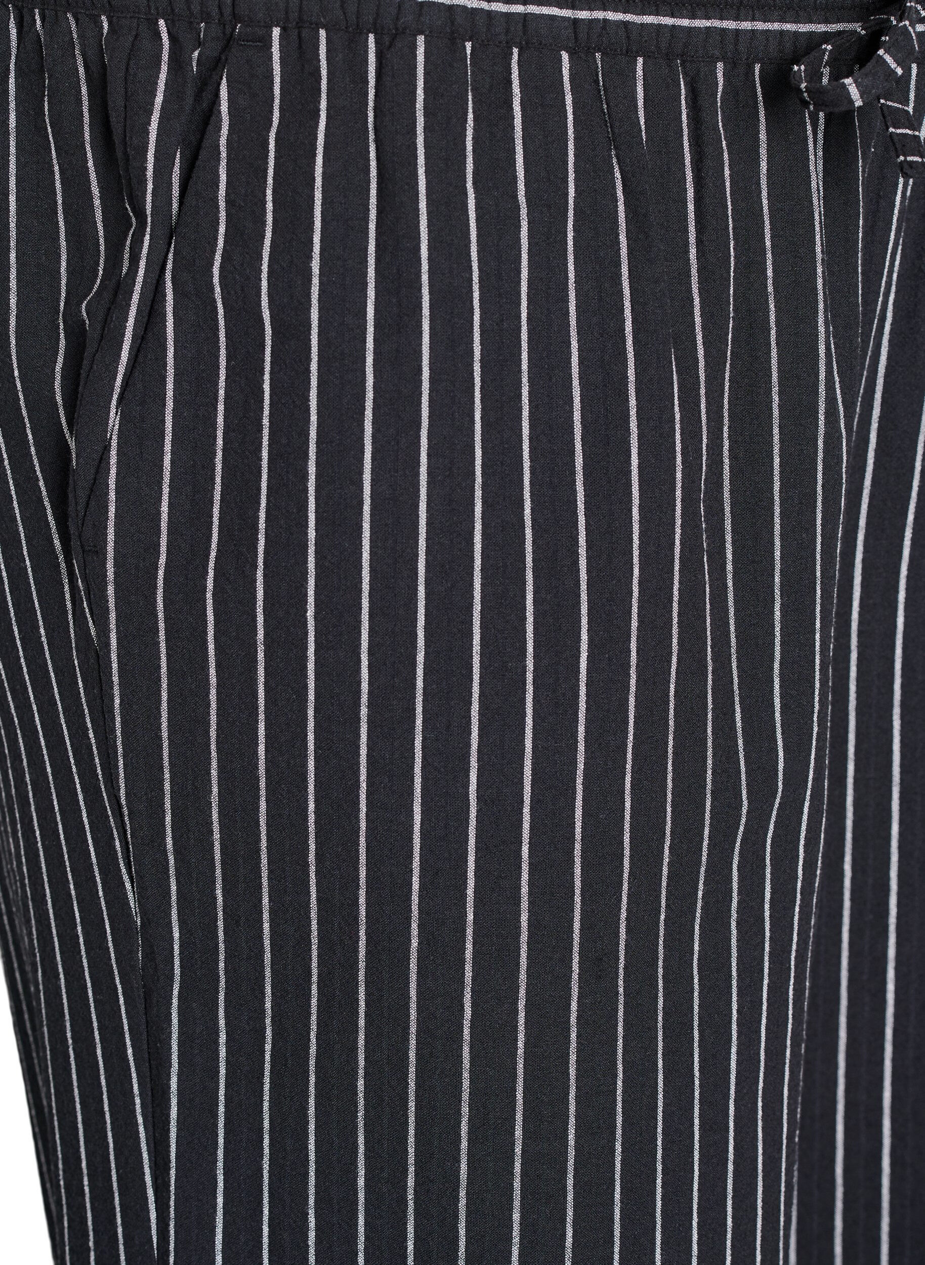 Zizzi L&oslash;se bukser med h&oslash;j talje og lommer, Sort, Packshot image number 2