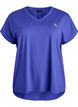 Kort&aelig;rmet tr&aelig;nings t-shirt med v-hals, Lilla, Packshot image number 0